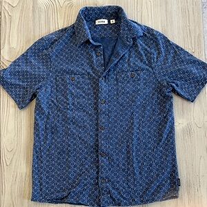Rowm Blue Patterned Men's button down pattern blue Shirt size medium